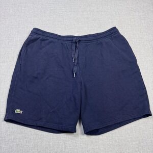 Lacoste Sport Fleece‎ Shorts Mens 2XL Blue Athletic Drawstring Pockets 7 Inseam